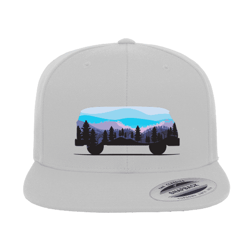 Camper Printed Flat Bill Cap