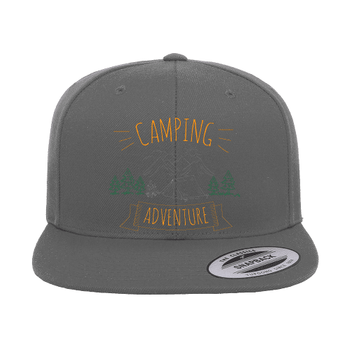 Camping Adventure Printed Flat Bill Cap