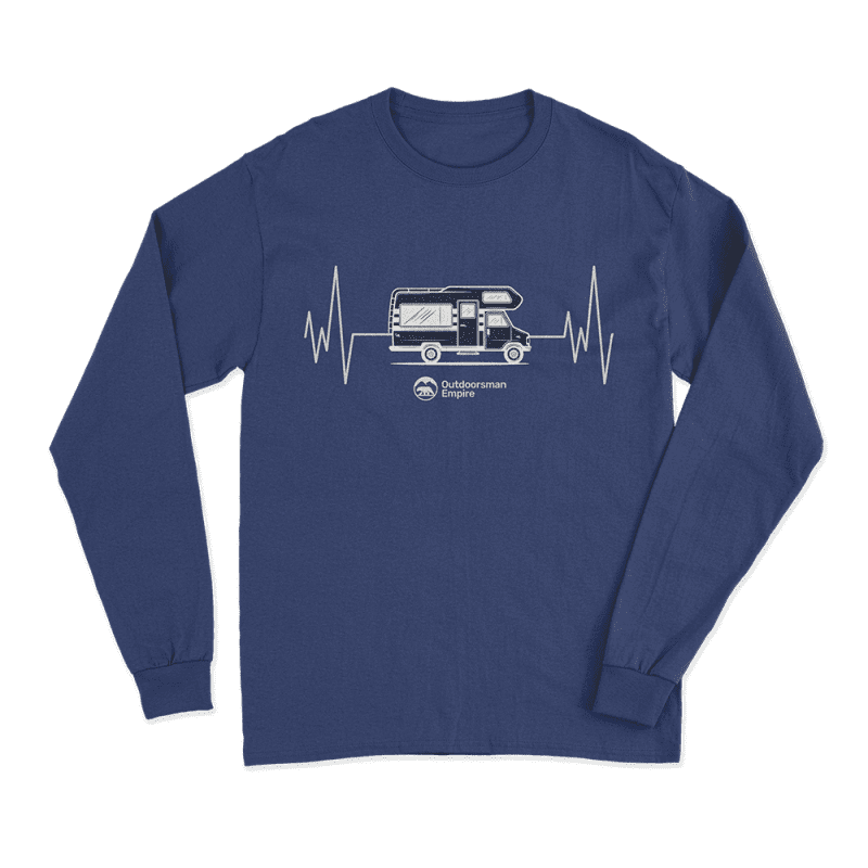 Camping Cardiogram Men Long Sleeve Shirt