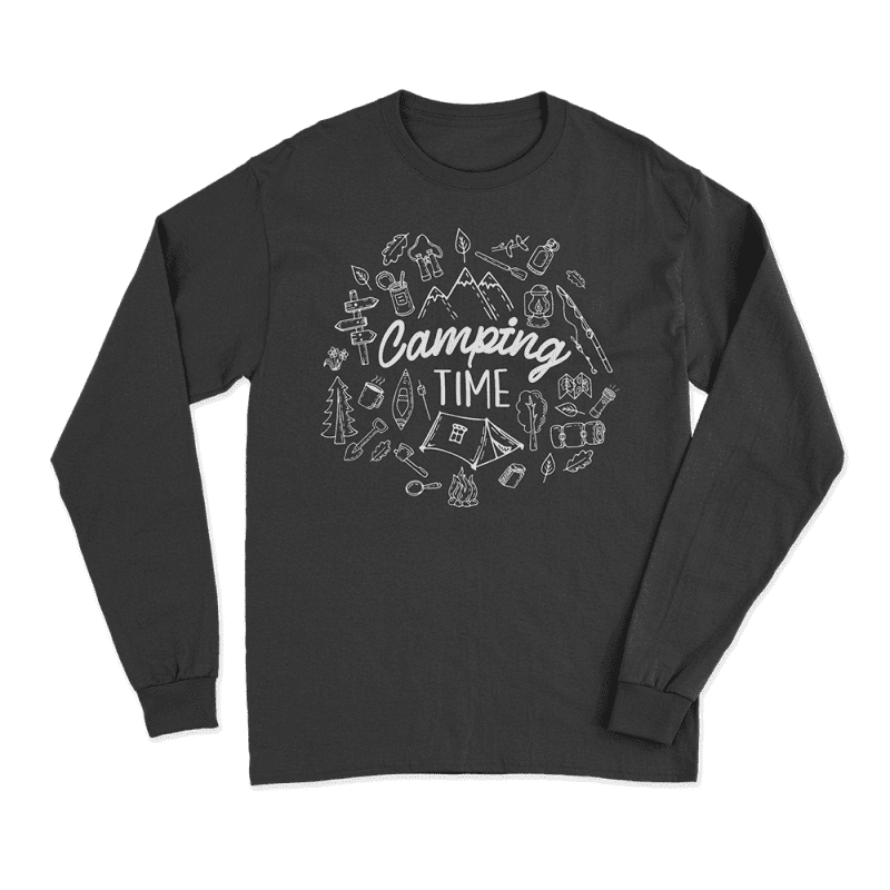 Camping Elements Men Long Sleeve Shirt