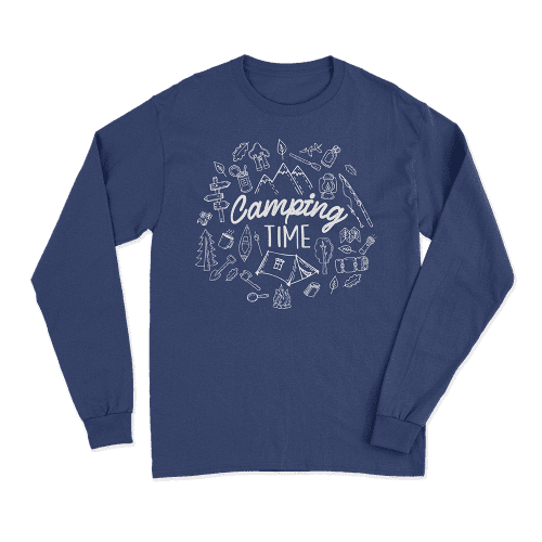 Camping Elements Men Long Sleeve Shirt