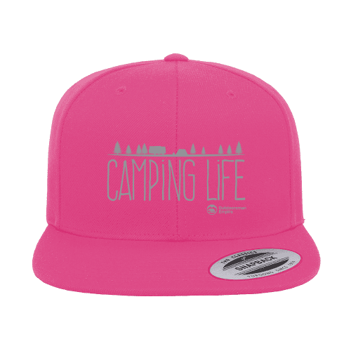 Camping Life Embroidered Flat Bill Cap