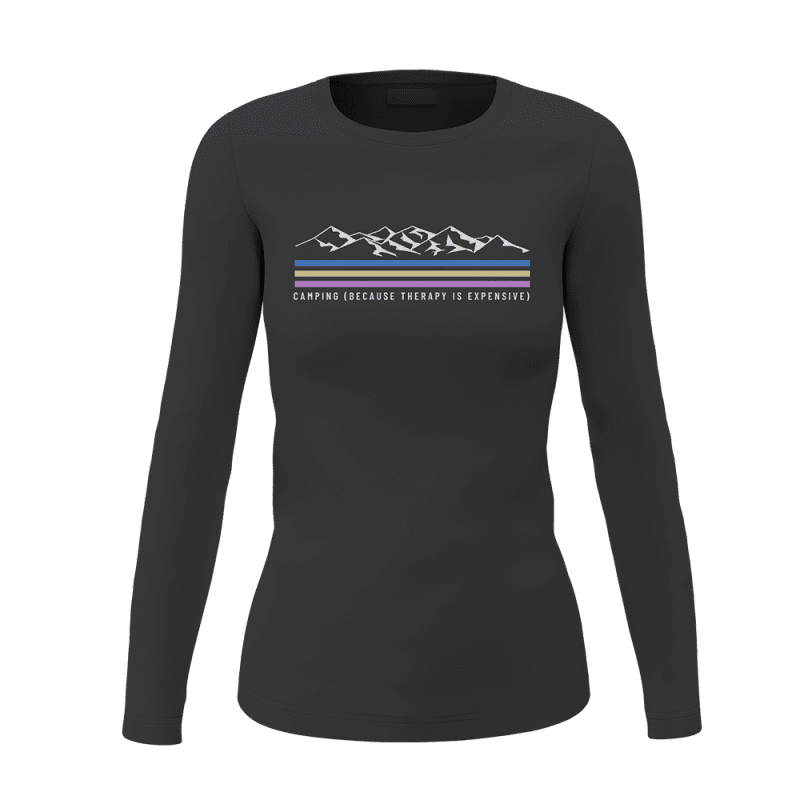 Camping Lines Women Long Sleeve Shirt