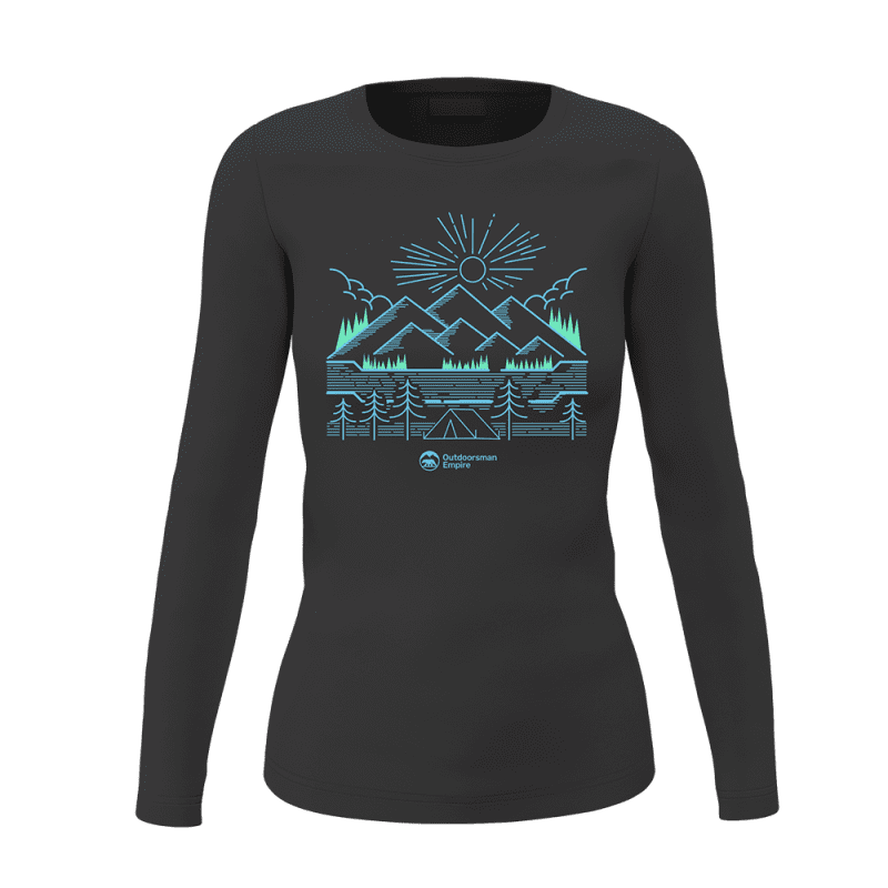 Camping Lines Women Long Sleeve Shirt