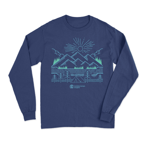 Camping Lines Men Long Sleeve Shirt