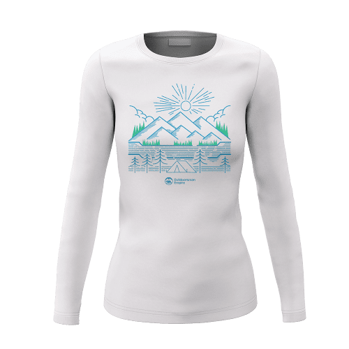 Camping Lines Women Long Sleeve Shirt