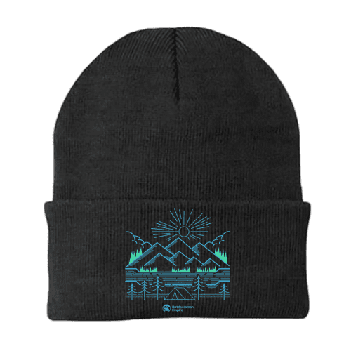 Camping Lines Embroidered Beanie