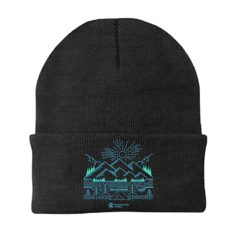 Camping Lines Embroidered Beanie