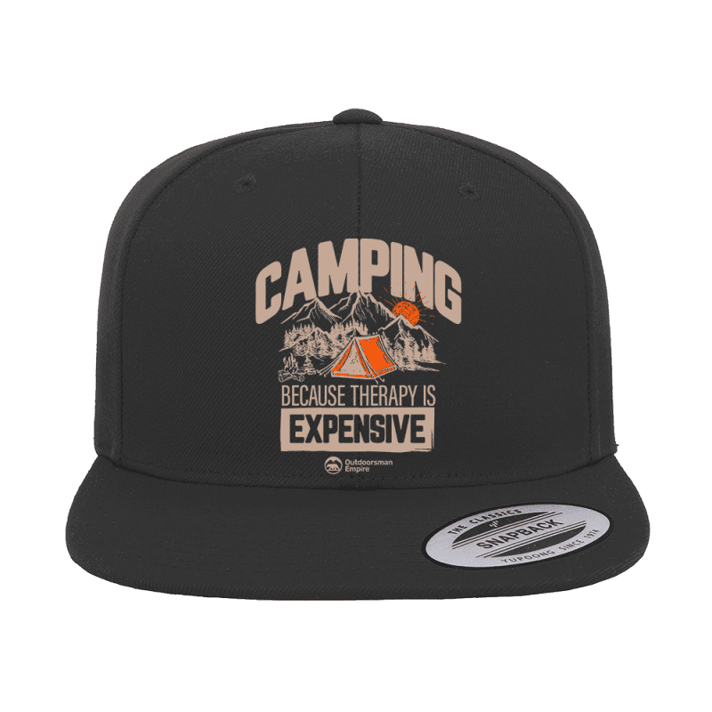 Camping No Expensive Embroidered Flat Bill Cap