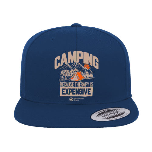 Camping No Expensive Embroidered Flat Bill Cap