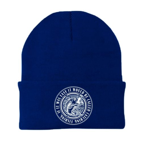 Catching Fishing Embroidered Beanie