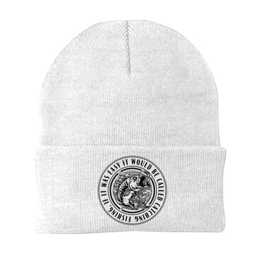 Catching Fishing Embroidered Beanie