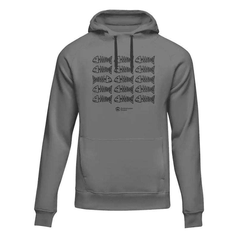 Fish Bones Unisex Hoodie Gray