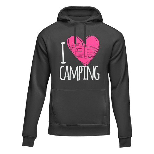 I Love Camping Adult Fleece Hooded Sweatshirt