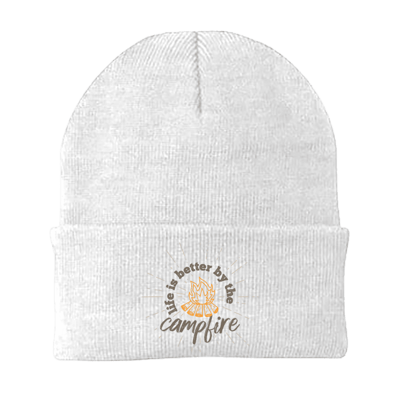 LifeisbettercampfirebeanieWHITE