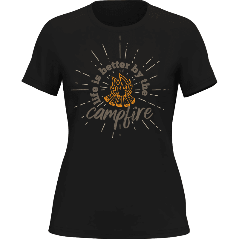 Lifeisbettercampfirewomant shirtBLACK