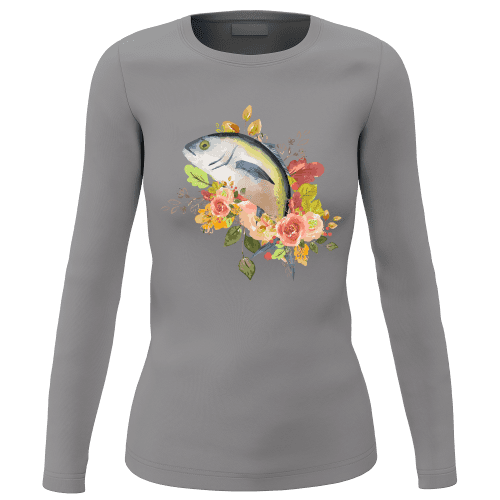 Fishing Flower Women Long Sleeve Shirt