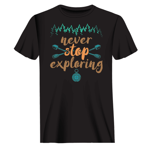 Never Stop Exploring T-Shirt for Men