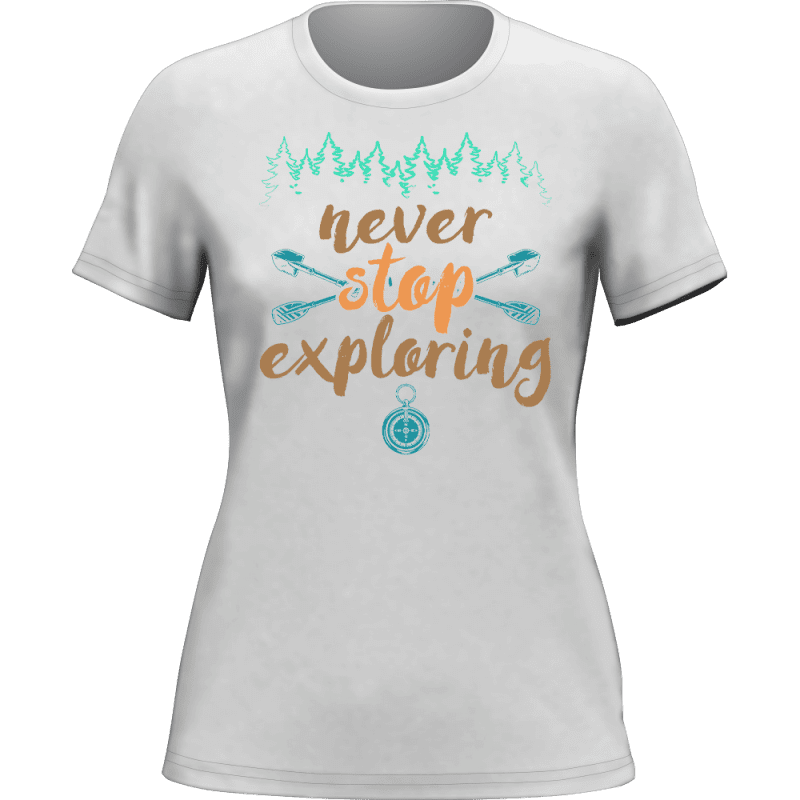 Neverstopexploringwomant shirtWHITE