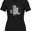 Eat Sleep Fish Repeat T-Shirt for Women