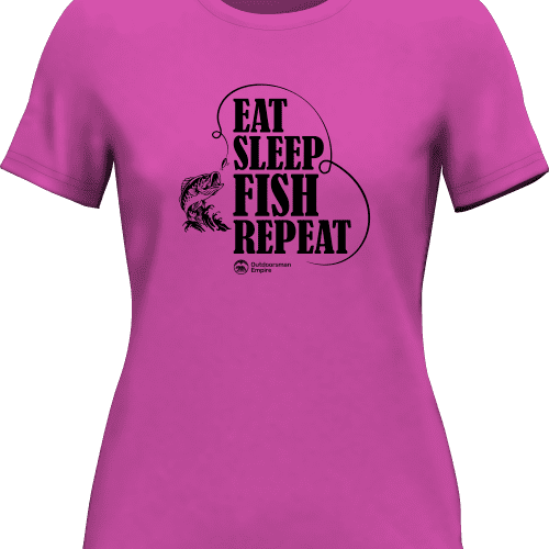 Eat Sleep Fish Repeat T-Shirt for Women