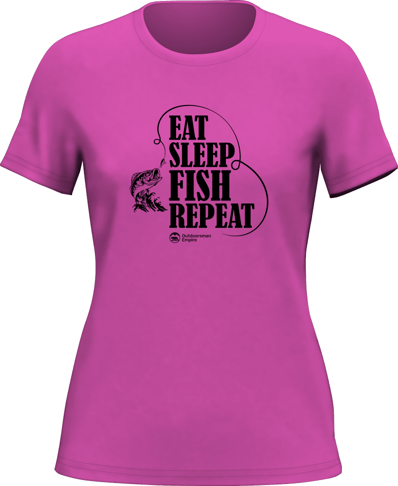 Eat Sleep Fish Repeat T-Shirt for Women