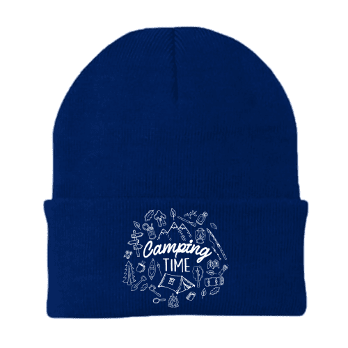 Camping Elements Embroidered Beanie