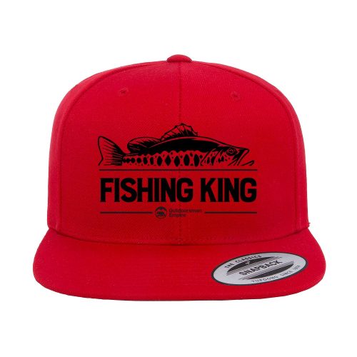 Fishing King Embroidered Flat Bill Cap