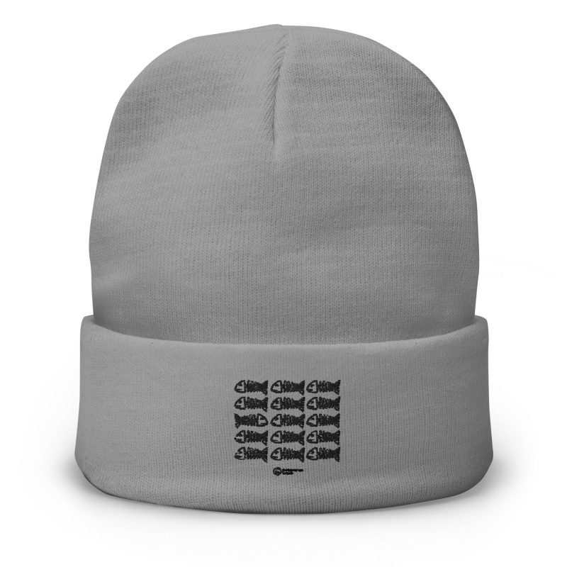 Fish Bones Embroidered Beanie