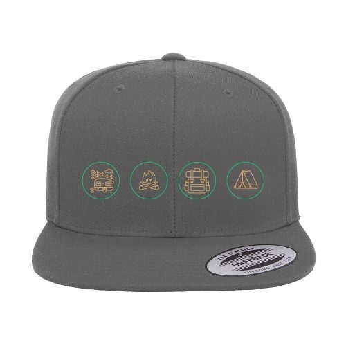 Camp Life Embroidered Flat Bill Cap