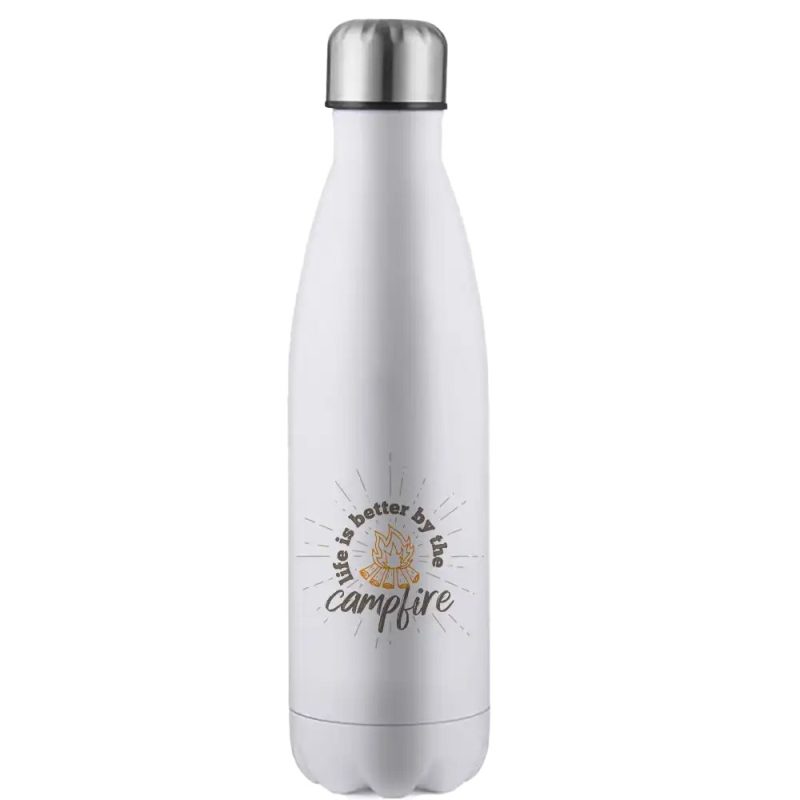 Life Is Better Campfire 17oz Stainless Water Bottle White