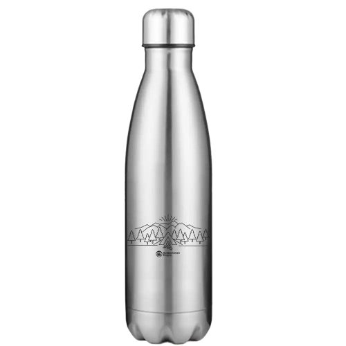 Camping Triangles Stainless Steel Water Bottle Silver