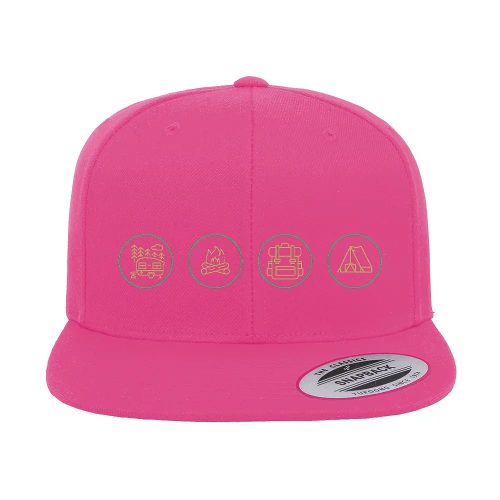 Camp Life Embroidered Flat Bill Cap