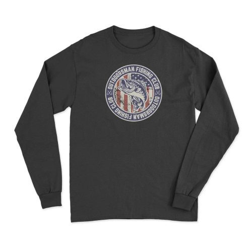 Outdoorsman Fishing Club Patriotic Men Long Sleeve Shirt