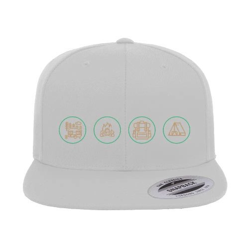 Camp Life Embroidered Flat Bill Cap