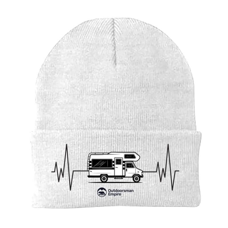 Camping Cardiogram Embroidered Beanie