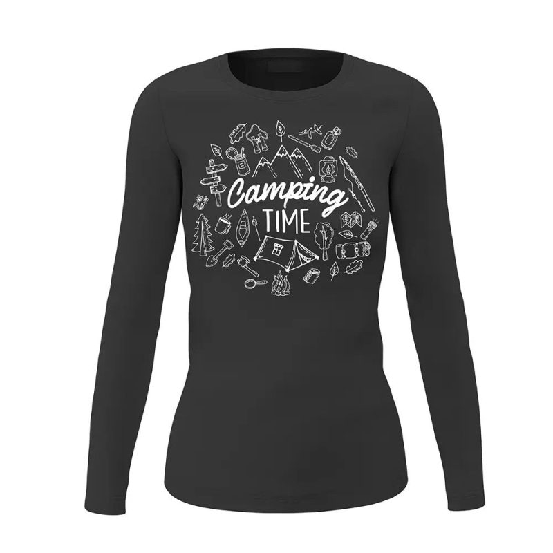 Camping Elements Women Long Sleeve Shirt