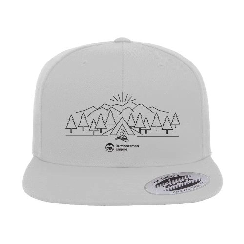 Camping Triangles Embroidered Flat Bill Cap