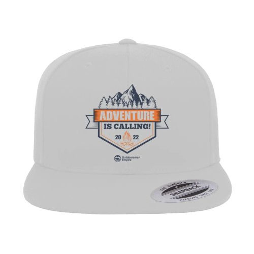 Adventure Is Calling Embroidered Flat Bill Cap