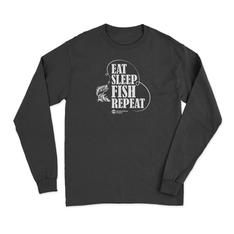 Eat Sleep Fish Repeat Men Long Sleeve Shirt