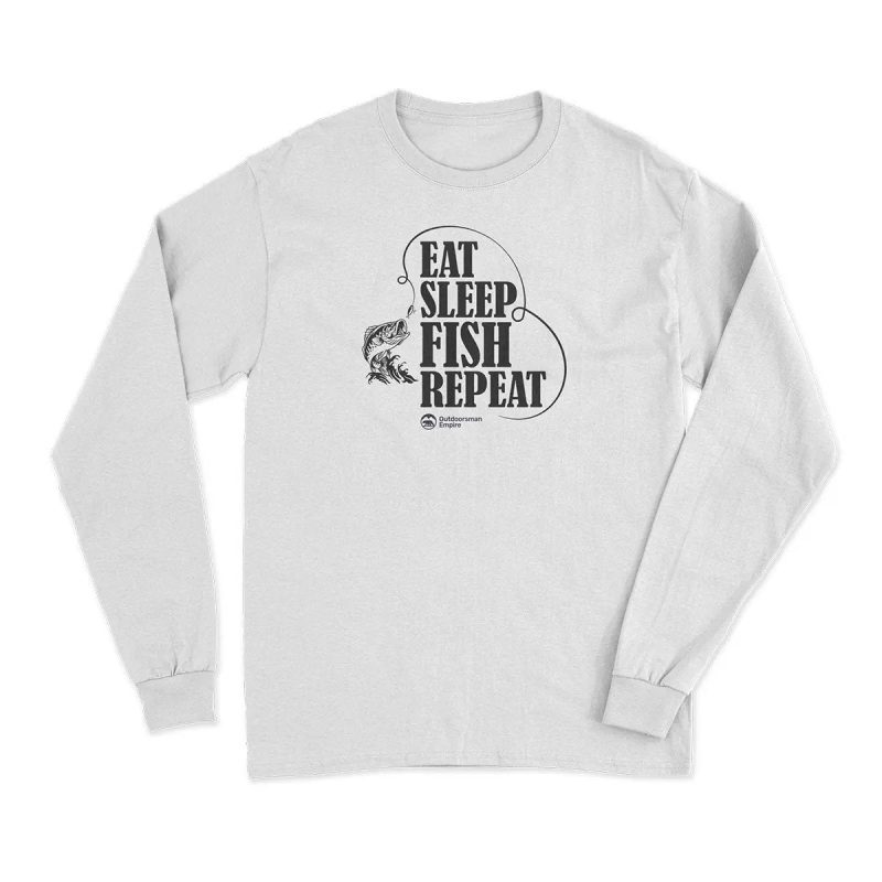 Eat Sleep Fish Repeat Men Long Sleeve Shirt