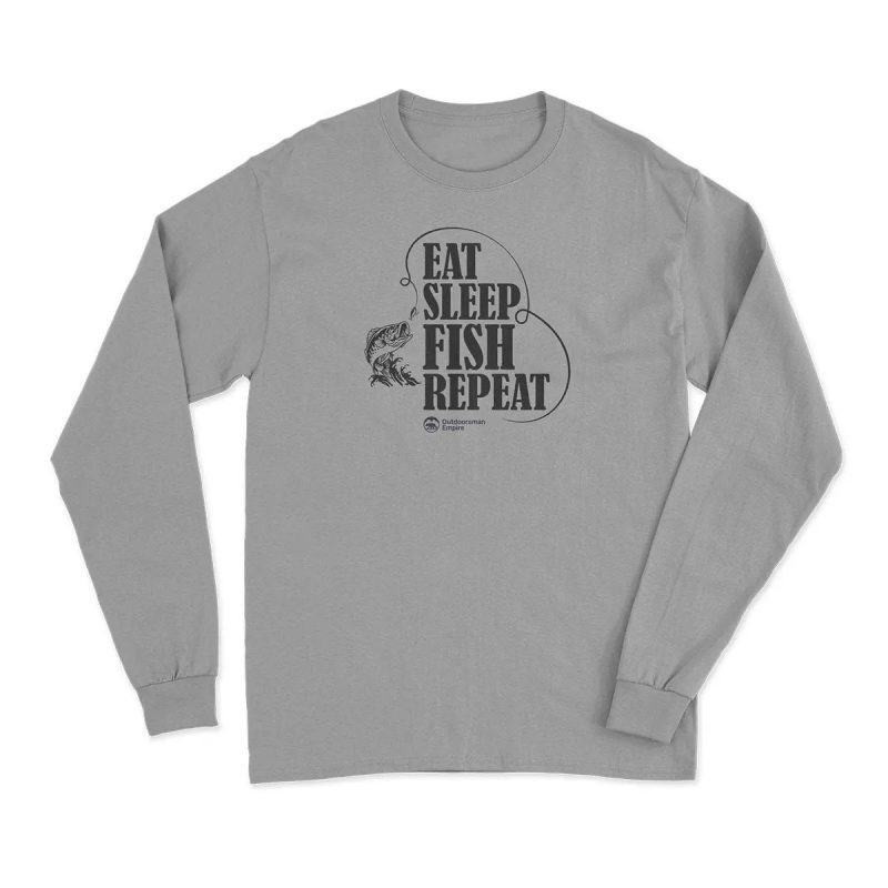 Eat Sleep Fish Repeat Men Long Sleeve Shirt