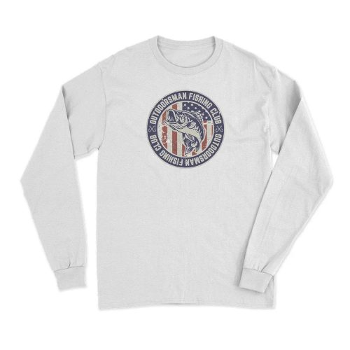 Outdoorsman Fishing Club Patriotic Men Long Sleeve Shirt